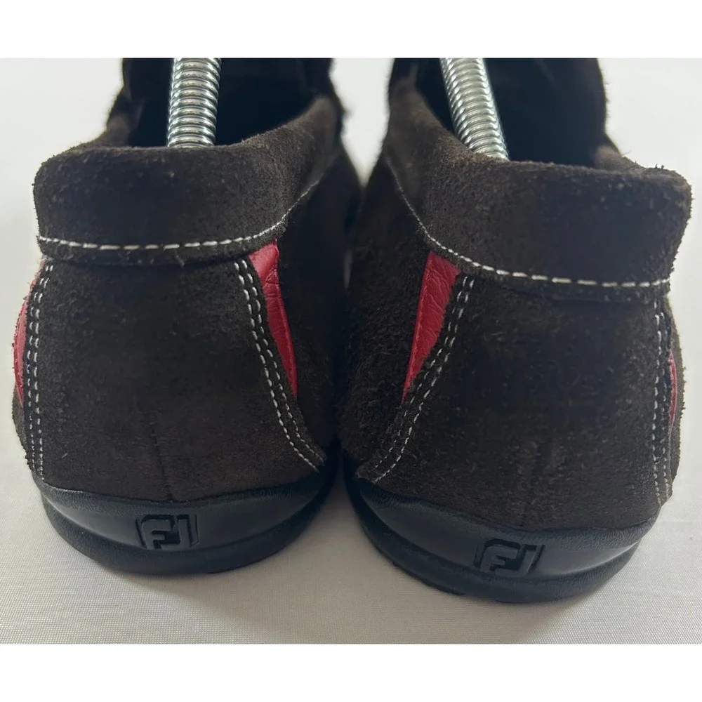 FootJoy Club Casual Loafers Mens 11W Brown Suede Shoes 79038 Contrast Stitch